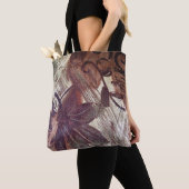 Abstract bruin Floral Design 1 Tote Bag (Dichtbij)