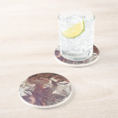 Abstract bruin Floral Design 1 Zandsteen Onderzetter (Zijkant)