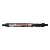 Abstract bruin Floral Design 1 Zwarte Inkt Pen (Achterkant)