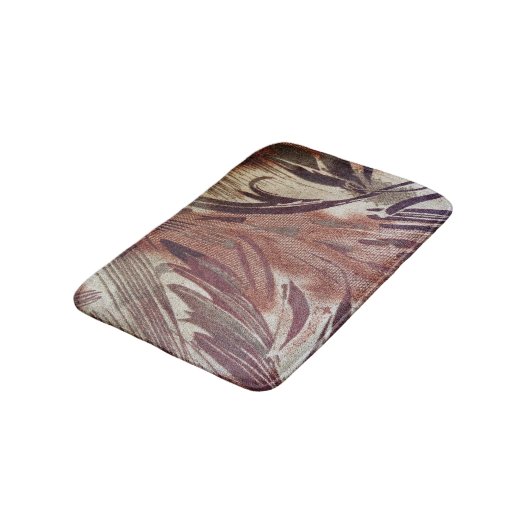 Abstract bruin Floral Design 2 Badmat (Gekanteld)