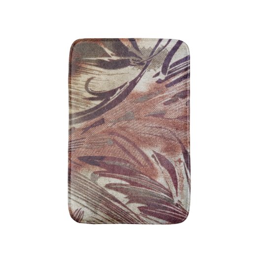 Abstract bruin Floral Design 2 Badmat (Voorkant Verticaal)