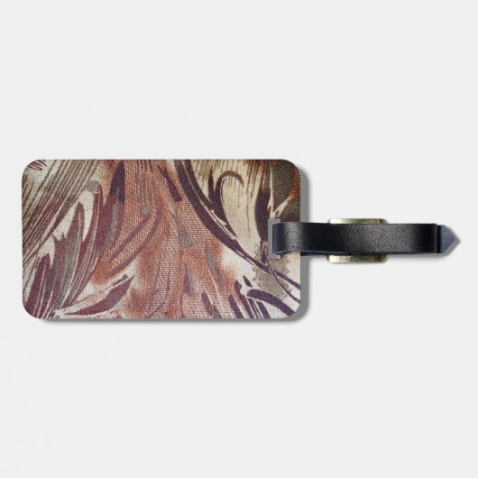 Abstract bruin Floral Design 2 Bagagelabel (Achterkant horizontaal)