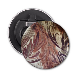 Abstract bruin Floral Design 2 Button Flesopener