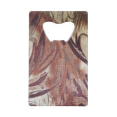 Abstract bruin Floral Design 2 Creditkaart Flessenopener (Voorkant)