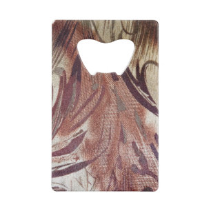 Abstract bruin Floral Design 2 Creditkaart Flessenopener