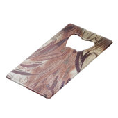 Abstract bruin Floral Design 2 Creditkaart Flessenopener (Achterkant Gekanteld)