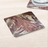 Abstract bruin Floral Design 2 Kartonnen Onderzetters (Schuin)