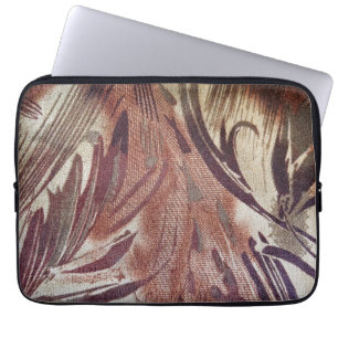 Abstract bruin Floral Design 2 Laptop Sleeve