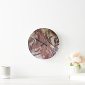 Abstract bruin Floral Design 2 Ronde Klok (Huis)