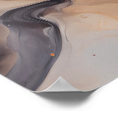 Abstract bruin fluid marmer kunst poster (Hoek)