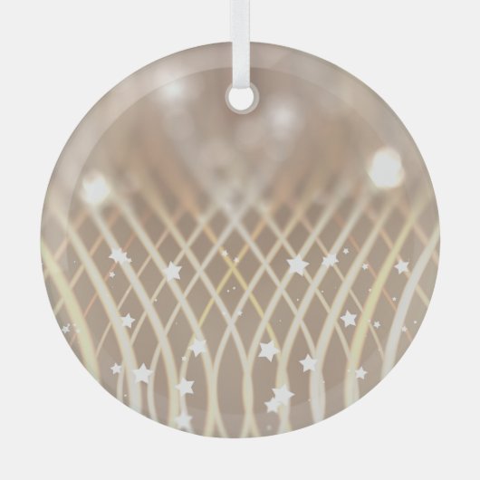 Abstract bruin, golven sterren achtergrond. glas ornament (Voorkant)