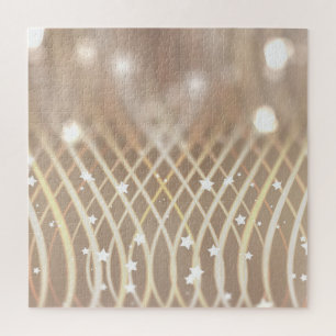Abstract bruin, golven sterren achtergrond. legpuzzel