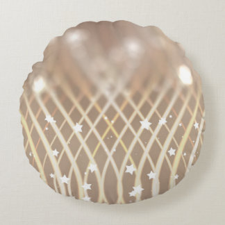 Abstract bruin, golven sterren achtergrond. rond kussen