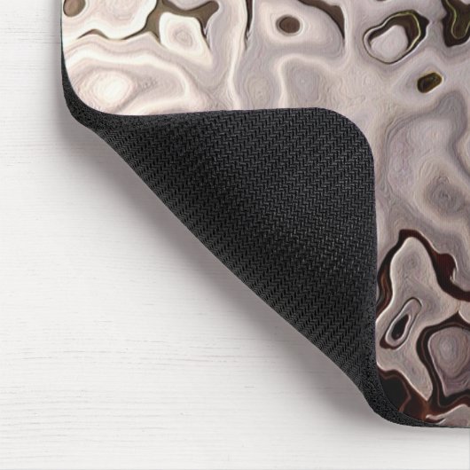 Abstract bruin, grijs, witte mousepad muismat (Hoek)