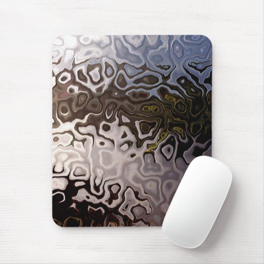 Abstract bruin, grijs, witte mousepad muismat (Met muis)