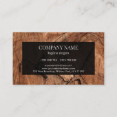 Abstract bruin houten ontwerp visitekaartje (Achterkant)