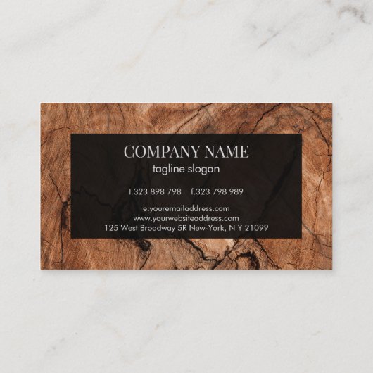 Abstract bruin houten ontwerp visitekaartje (Achterkant)