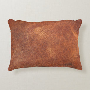 abstract bruin leder, achtergrondleder,t accent kussen
