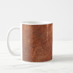 abstract bruin leder, achtergrondleder,t koffiemok