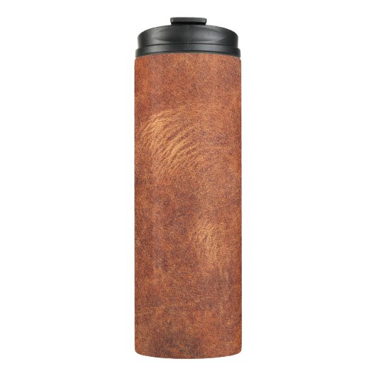 abstract bruin leder, achtergrondleder,t thermosbeker (Voorkant)