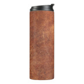 abstract bruin leder, achtergrondleder,t thermosbeker (Gedraaid links)