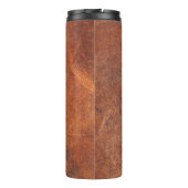 abstract bruin leder, achtergrondleder,t thermosbeker (Achterkant)