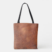 abstract bruin leder, achtergrondleder,t tote bag (Achterkant)