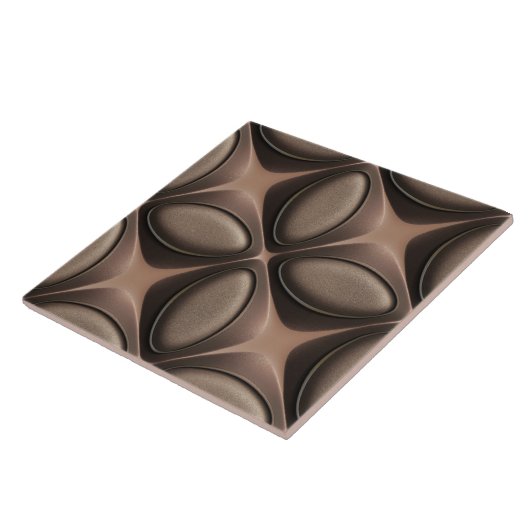 Abstract bruin leder tegeltje (Zijkant)