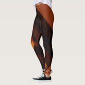 Abstract bruin, roest, goud met naam Mode Leggings (Links)