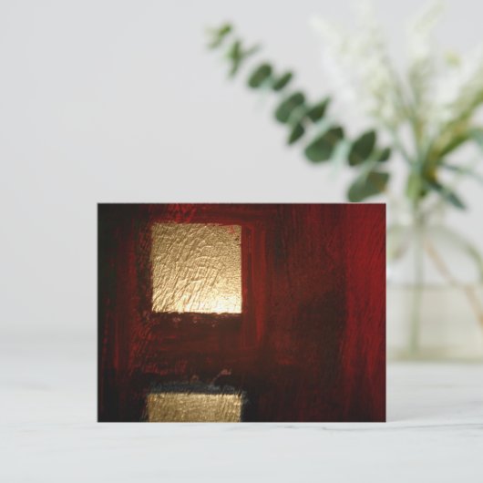 Abstract bruin rood goud briefkaart (Staand voorkant)