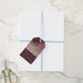 Abstract, bruin, roze, roze bruin cadeaulabel (Met Touw)