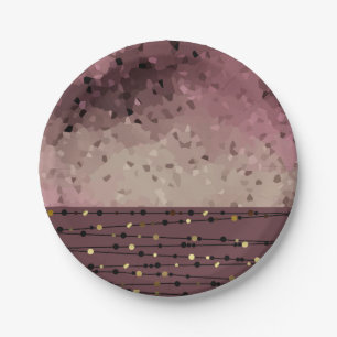 Abstract, bruin, roze, roze bruin papieren bordje