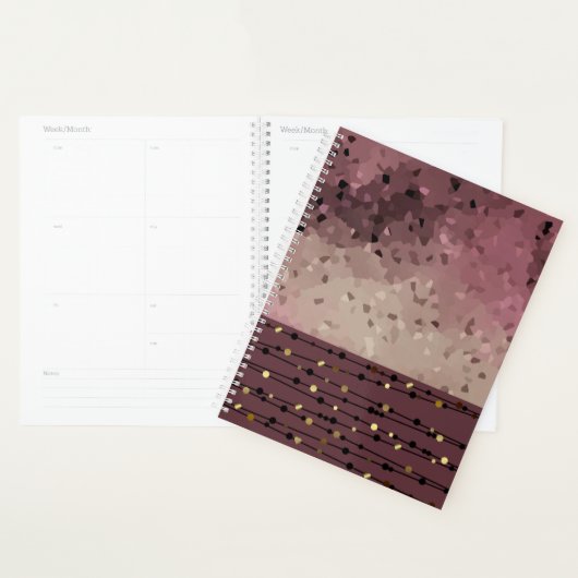Abstract, bruin, roze, roze bruin planner (Display)