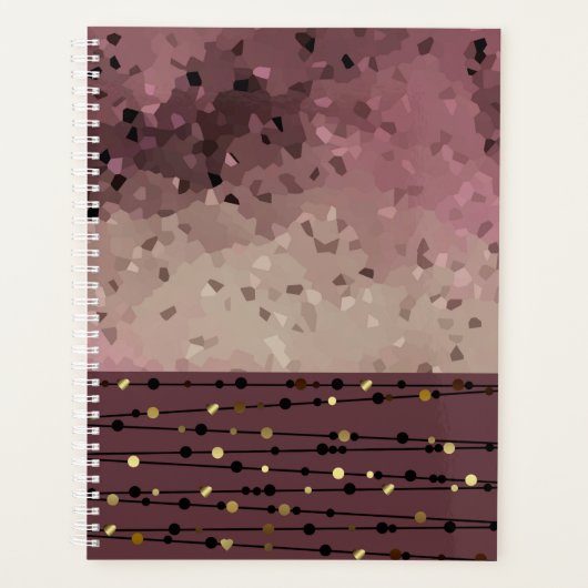 Abstract, bruin, roze, roze bruin planner (Voorkant)