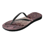 Abstract, bruin, roze, roze bruin teenslippers (Schuin)