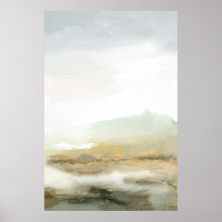Abstract bruin schemerig landschap Verticale wandk Poster
