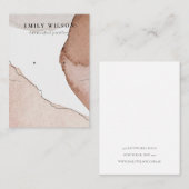 Abstract Bruin Waterverf Ketting Oorbel Display Visitekaartje (Voorkant / Achterkant)