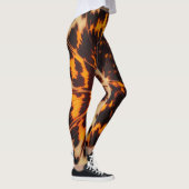 Abstract bruin & zwart textuur chic schildpadpatro leggings (Rechts)