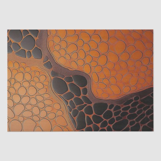 Abstract bruin & zwart textuur chic schildpadpatro tissuepapier (Voorkant)