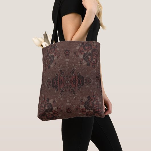 Abstract bruinbloem tote bag (Dichtbij)