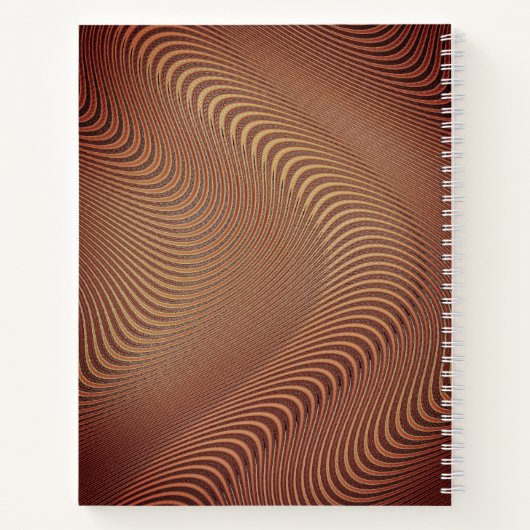 Abstract bruine golven Notitieboek (Achterkant)