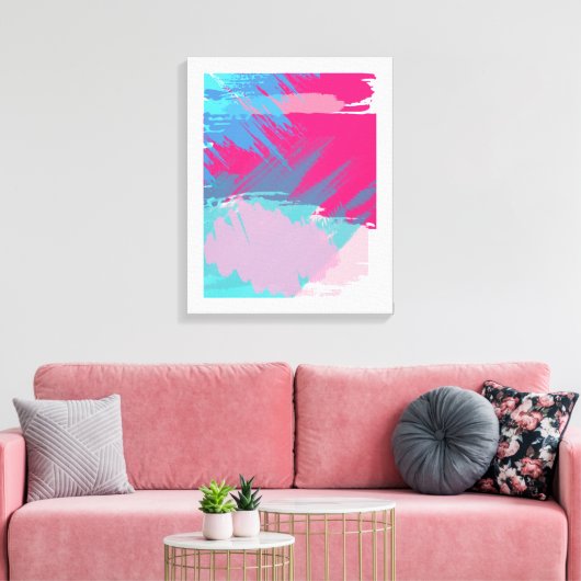 Abstract Brushstroke Energy Canvas Afdruk (Insitu (Woonkamer))