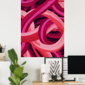 Abstract Brushstroke Ribbons. Modern Valentine Art Poster (Thuiskantoor)