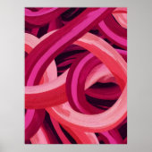 Abstract Brushstroke Ribbons. Modern Valentine Art Poster (Voorkant)