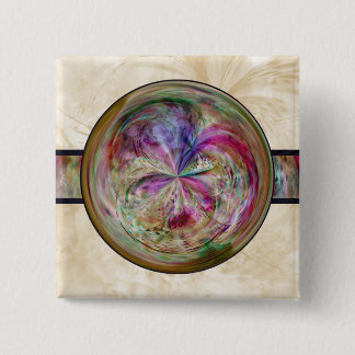 Abstract bubbelmandala met lint vierkante button 5,1 cm