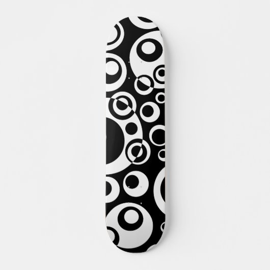 Abstract Bubbles 04 - B/W - Retro Persoonlijk Skateboard (Voorkant)