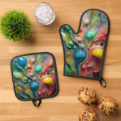  ABSTRACT BUBBLES OVENWANT & PANNENLAP SET (Top down)