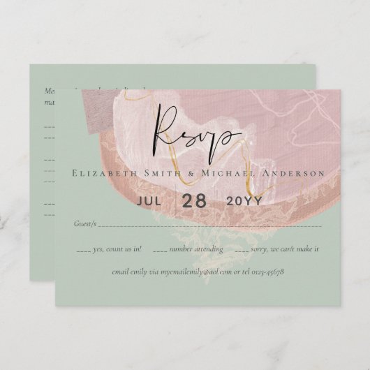 Abstract budget voor het Sage Weddenschap Natural  Briefkaart (Voorkant / Achterkant)