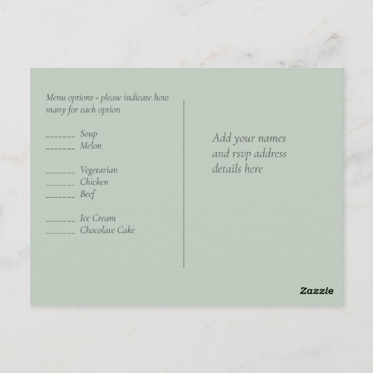 Abstract budget voor het Sage Weddenschap Natural  Briefkaart (Achterkant)