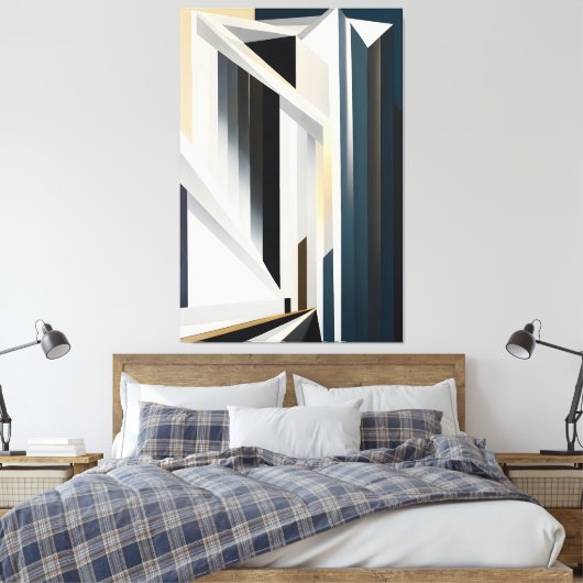 Abstract Building Canvas Afdruk (Insitu (Slaapkamer))